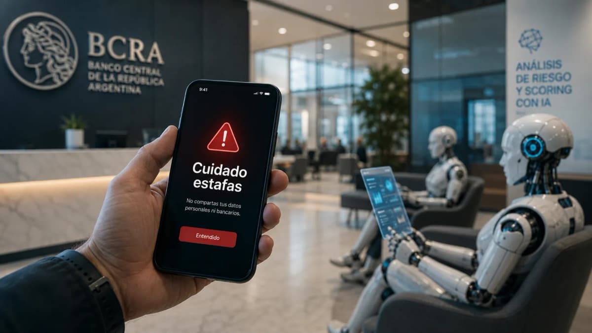 Panel de gobernanza de una fintech con métricas de scoring y detección de fraude por IA, sobre el marco regulatorio del BCRA para Proveedores de Servicios de Pago