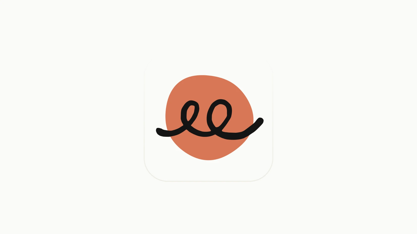 Ícono oficial de la app Claude Duet: un trazo negro con dos rulos sobre una mancha naranja, en un recuadro claro — Claude Duet, el agente proactivo de Anthropic, por Diego Ceredi