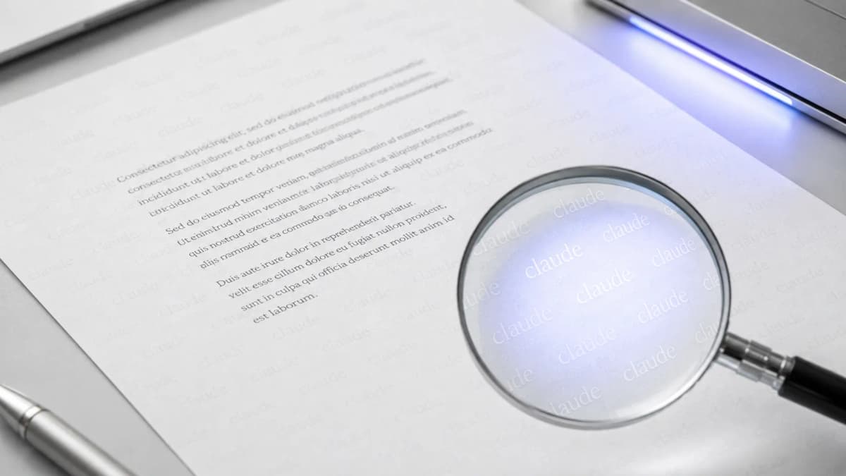 Texto generado por Claude con una marca de agua invisible embebida y una imagen firmada con metadata C2PA — transparencia por el EU AI Act