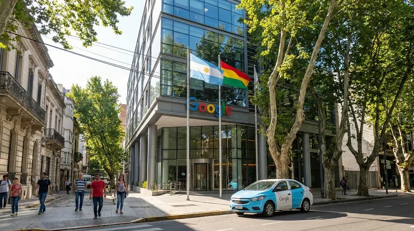 Mapa de Argentina con la red de Gemini conectando empresas locales — análisis de oportunidades de IA de Google por Diego Ceredi