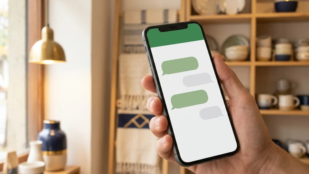 Pantalla de WhatsApp Business con un agente de IA respondiendo y cerrando una venta por chat en un negocio argentino